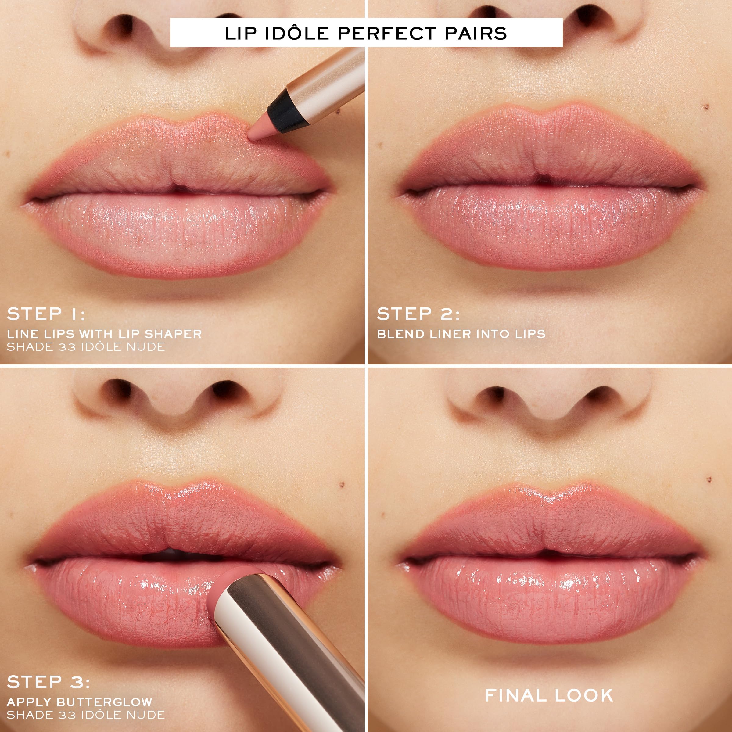 Porté seul ou avec le baume Lip Idôle Squalane-12 Butterglow