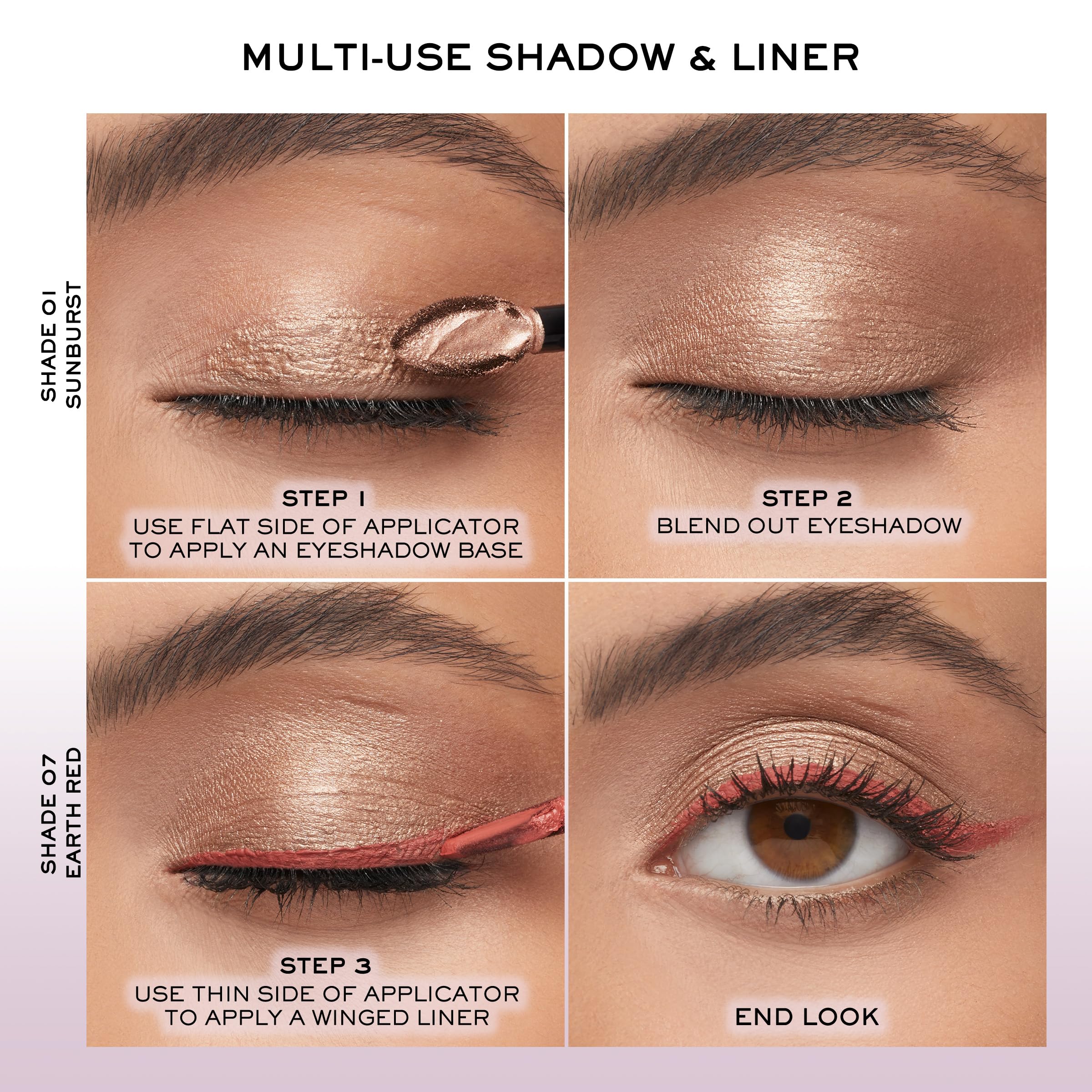Lancôme Idôle Tint usage 2-en-1 ombre et liner selon l'applicateur.