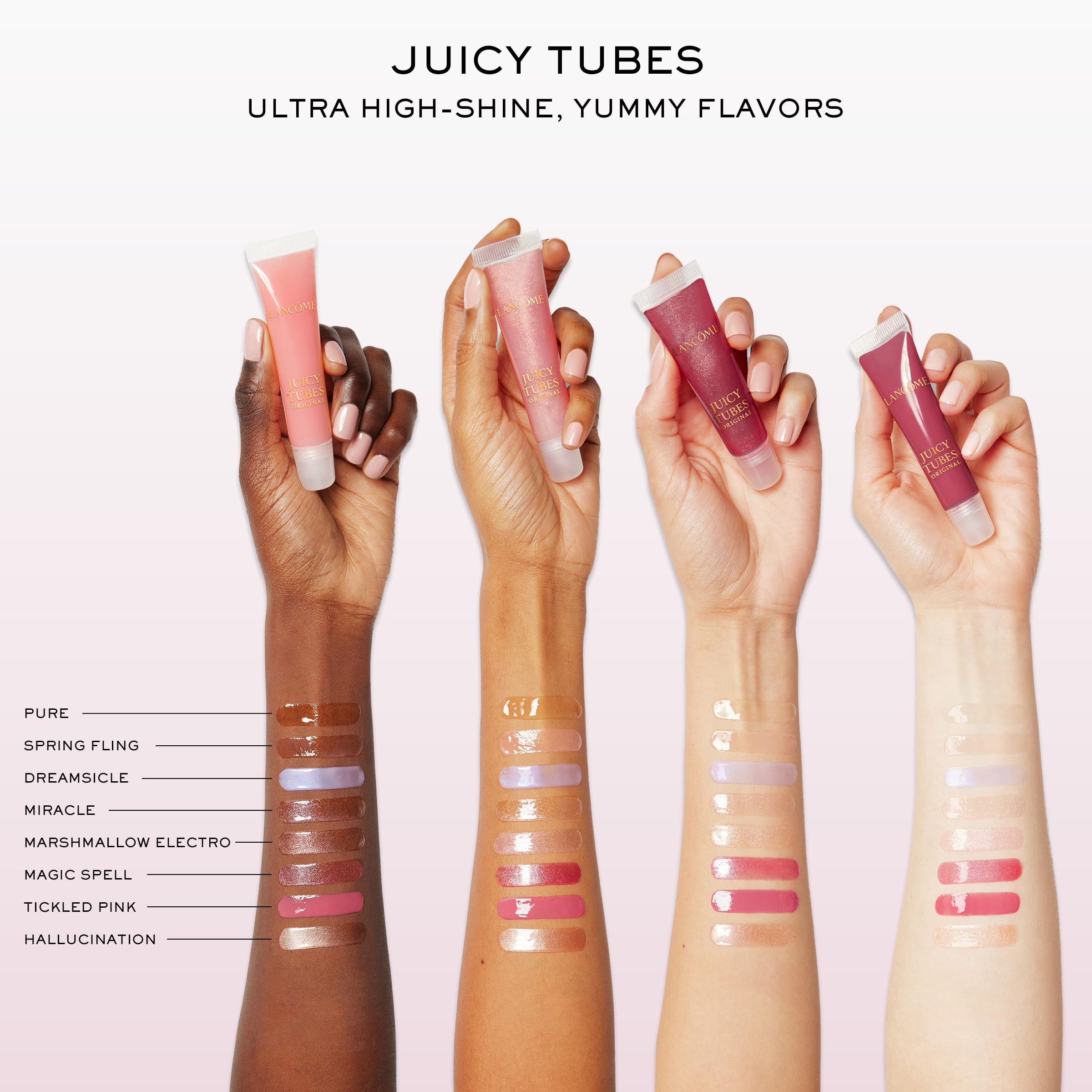 Lancôme Juicy Tubes, finish brillant et texture légèrement collante mais confortable.