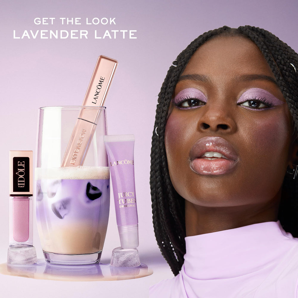 Lancôme Juicy Tubes teinte Lavande Latte, couleur douce qui attire le regard.
