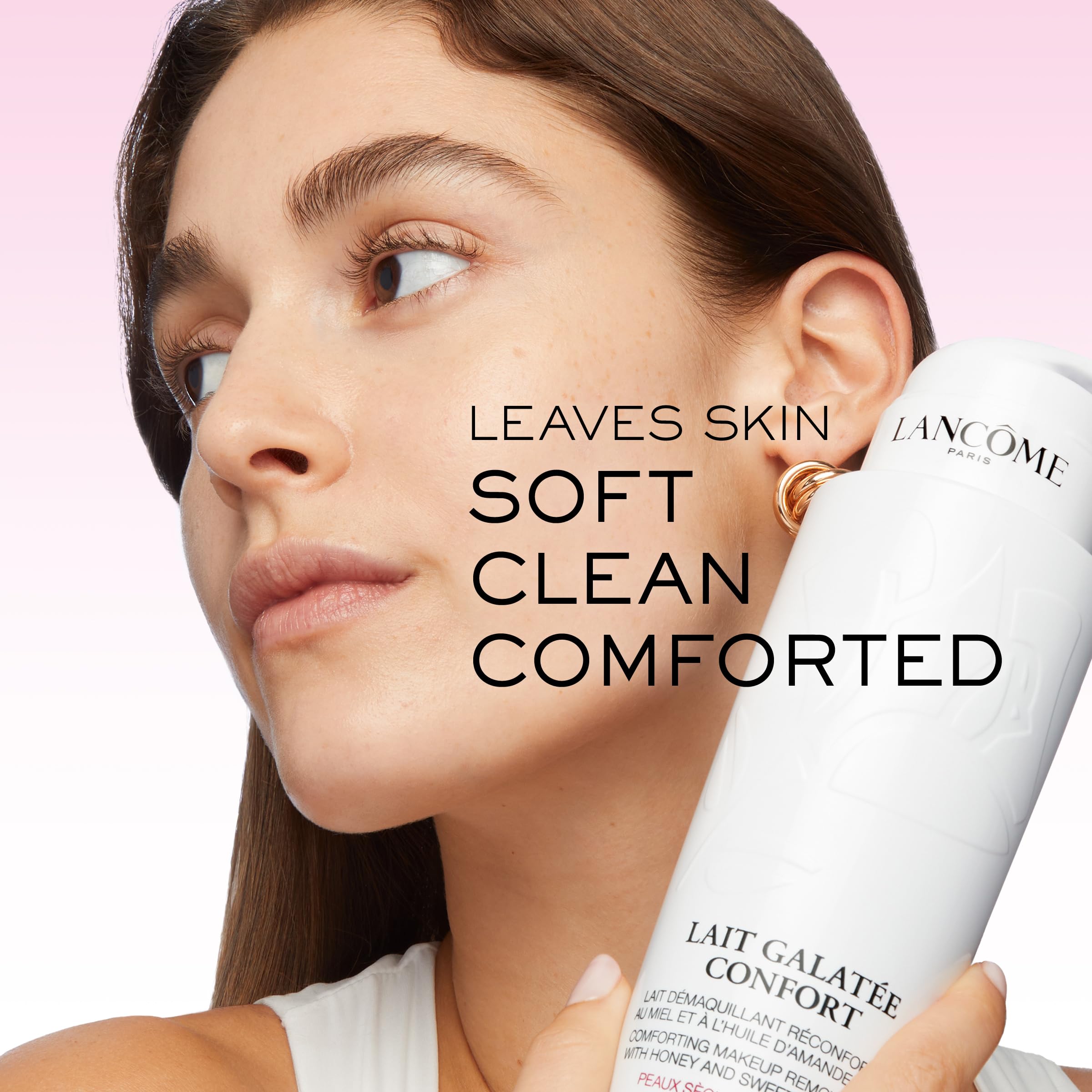 Lancôme Lait Galatée Confort rituel de soin nourrit et apaise la peau après démaquillage.