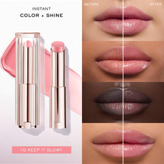 Lancôme Lip Idôle Squalane-12 Butterglow – brillance instantanée et couleur modulable.