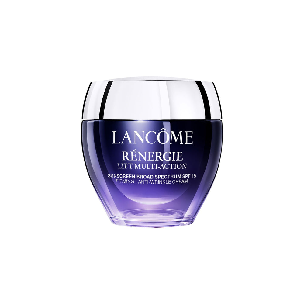 Lancôme Rénergie Lift Multi-Action : bouteille élégante prête pour une routine anti-âge.