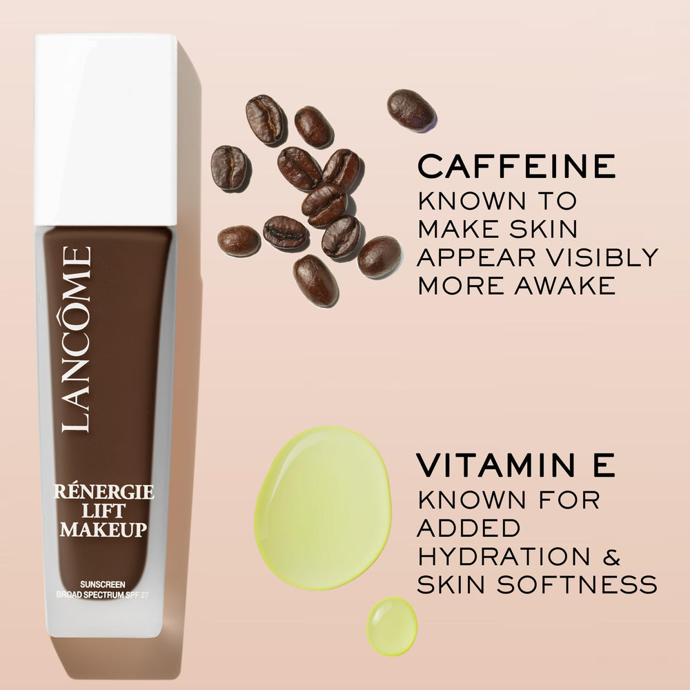 Lancôme Renergie Lift fond de teint, FPS 27 protège UVA/UVB et préserve l'éclat.
