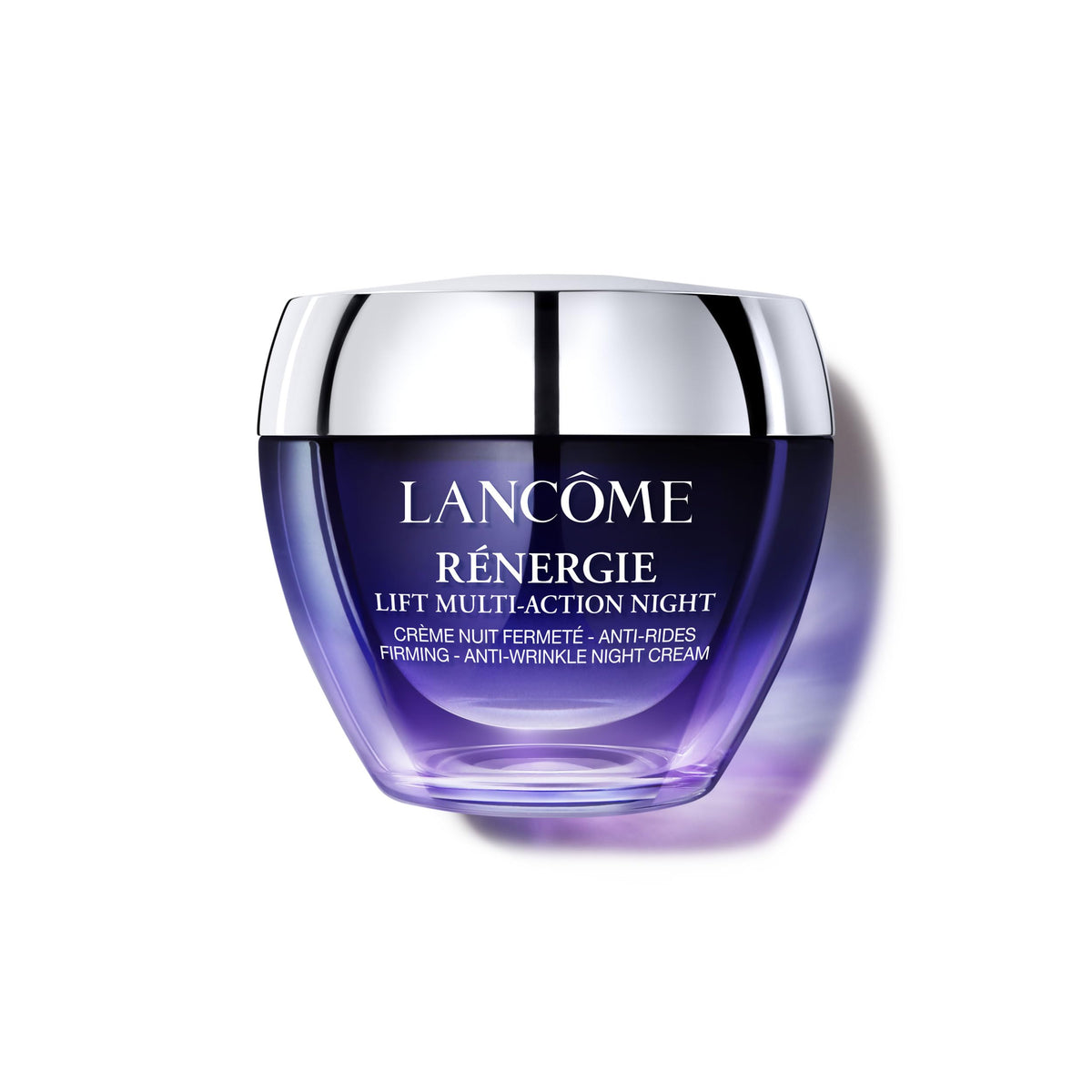 Lancôme Rénergie Lift Multi-Action — bouteille-pompe, application nocturne pratique et raffermissante.