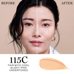 Lancôme Teint Idole Care et Éclat — texture crème légère et hydratation visible.