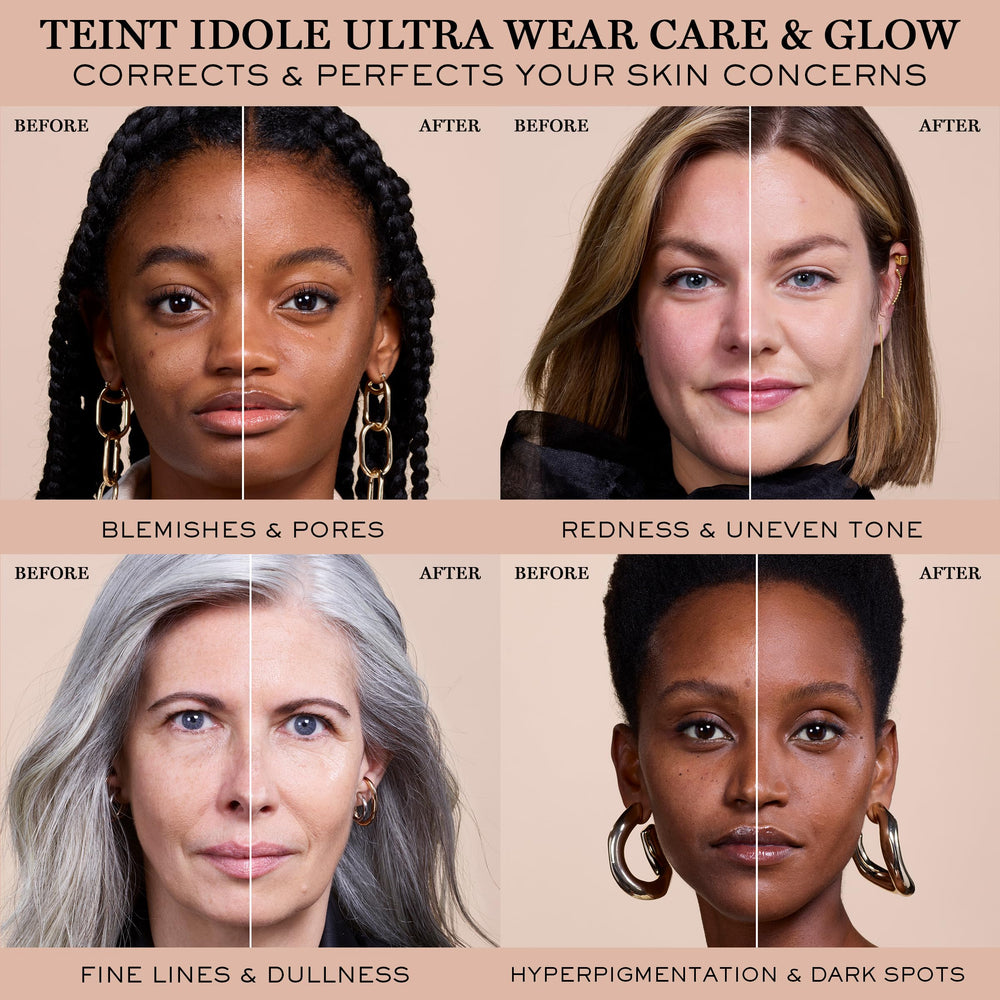 Lancôme Teint Idole Ultra Wear montre l'application au doigt pour une couvrance naturelle.