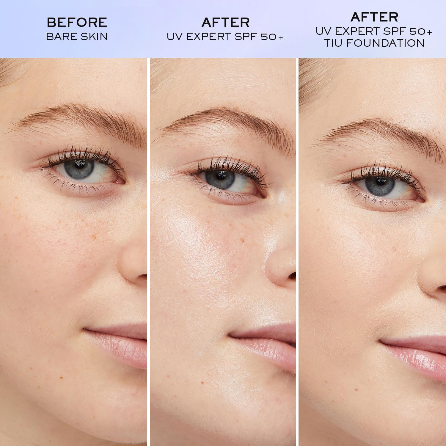 Lancôme UV Expert Defense – formule légère non grasse, teint frais.