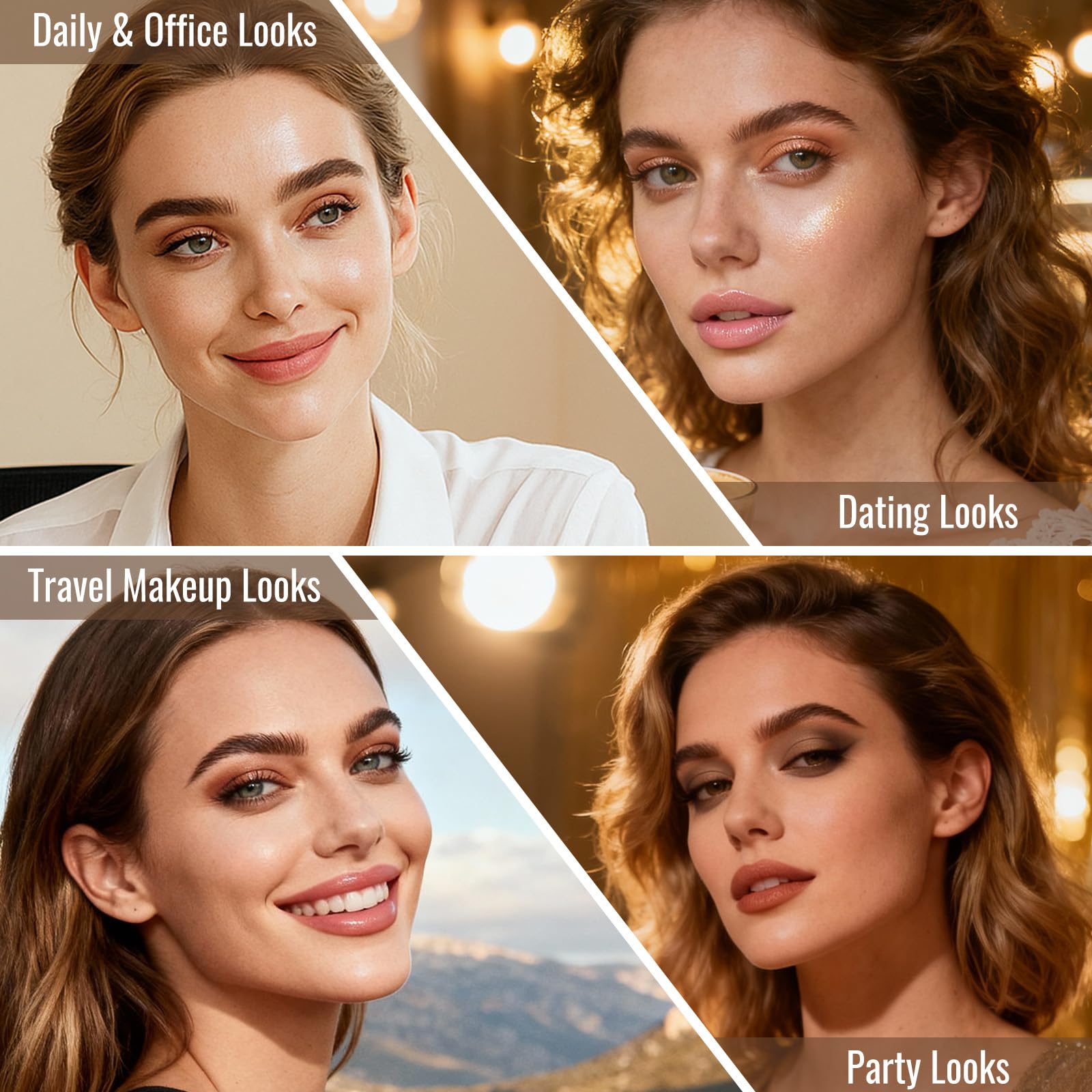 LANDMOON Nude Mini Palette compact voyage avec miroir intégré
