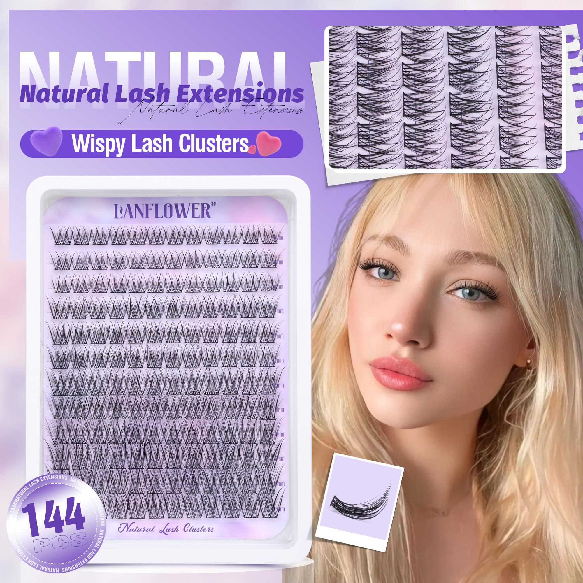 LANFLOWER Bond et vernis cils 2-en-1, tenue efficace.