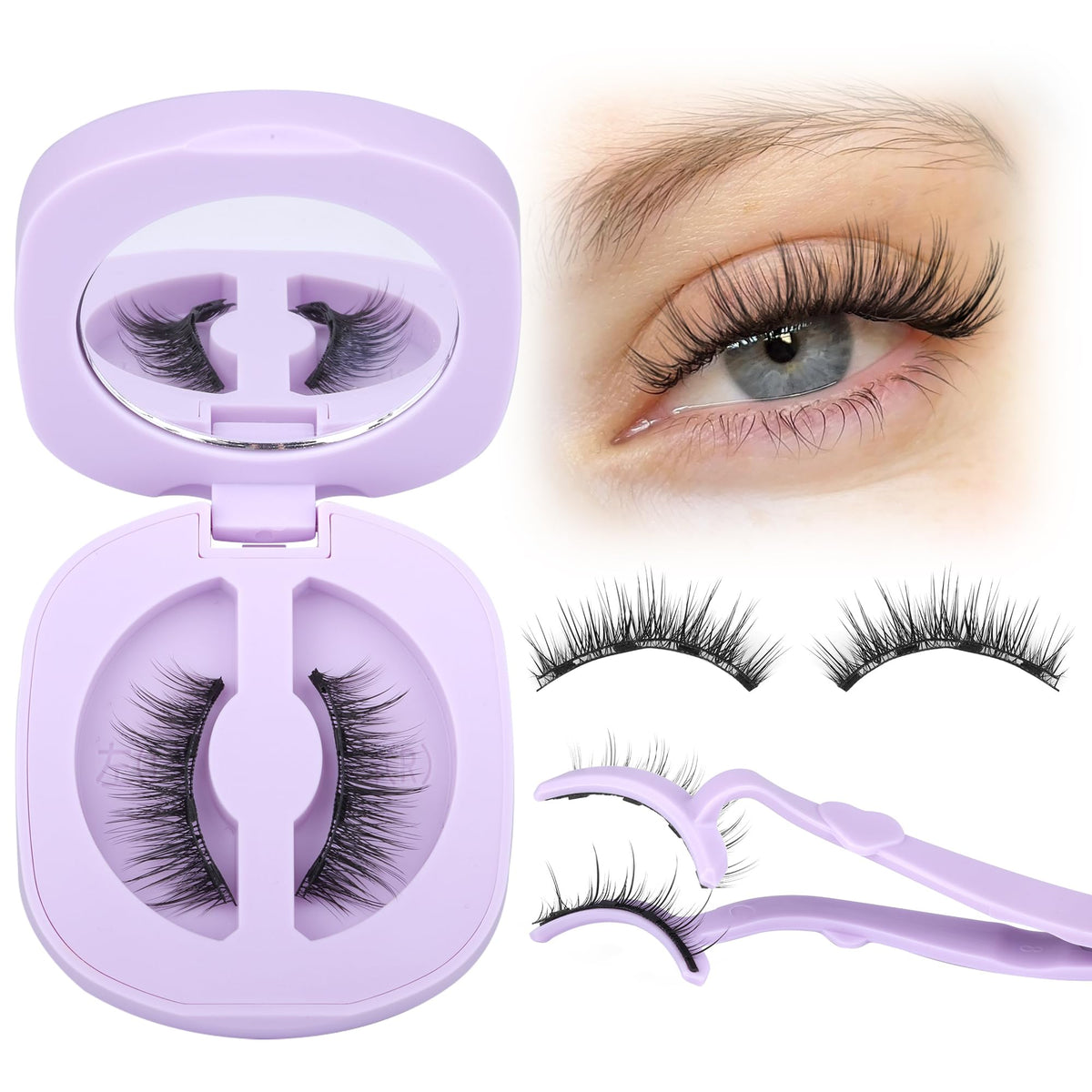 Lanflower cils magnétiques avec applicateur, pose rapide et sans colle.