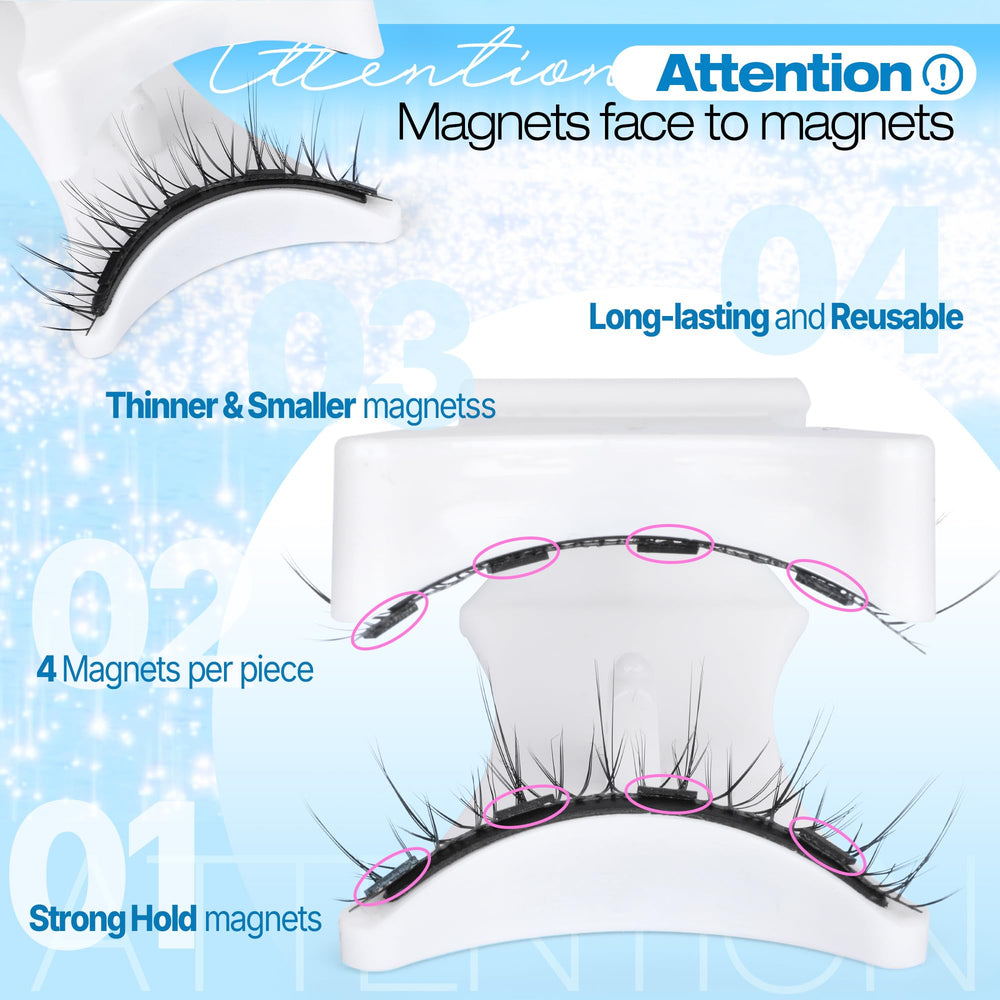 Lanflower confort léger, cils magnétiques sans poids sur les yeux.