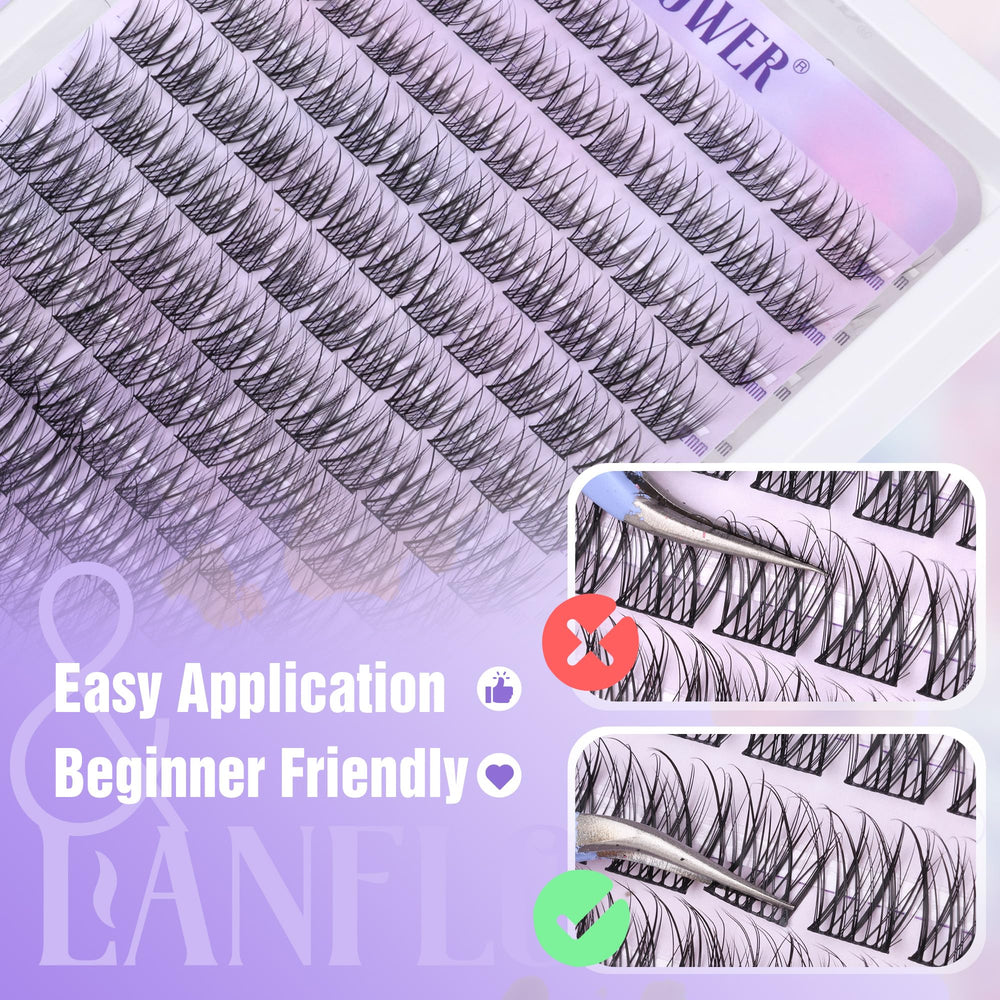 Lanflower Extensions Etanches Cils, tenue prête à tout moment.