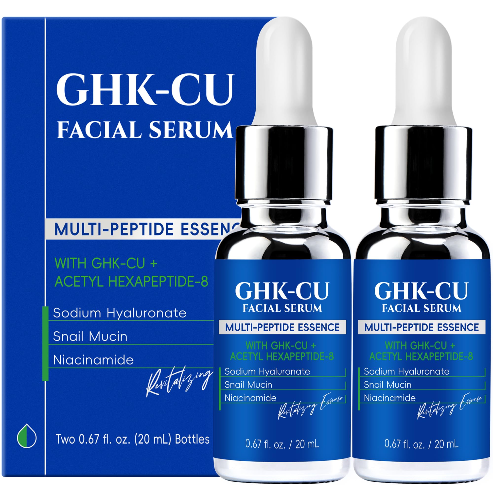 Sérum LANGCCI GHK-Cu pour le visage, flacon chic prêt à l’emploi et nourrissant.