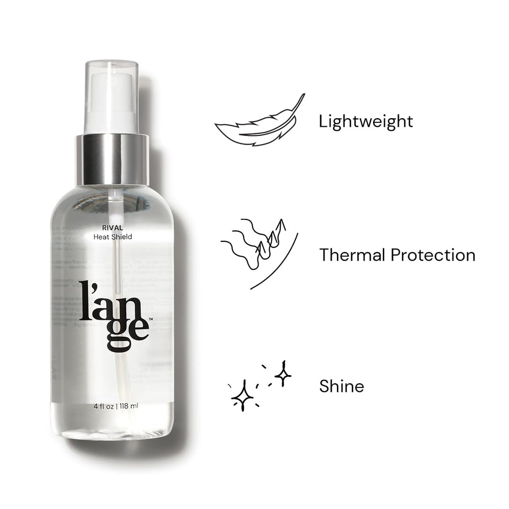 Packaging image of Rival Heat Shield highlighting lightweight keratin formula.