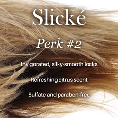 LANGE HAIR Slické: mains appliquant le conditionneur pour coiffage précis.