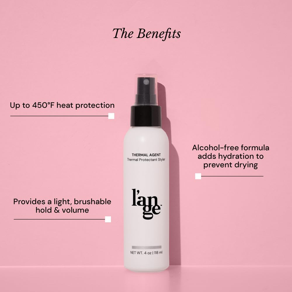 L'ANGE HAIR Thermal Agent mist application demonstrates lightweight hold for flexible styling