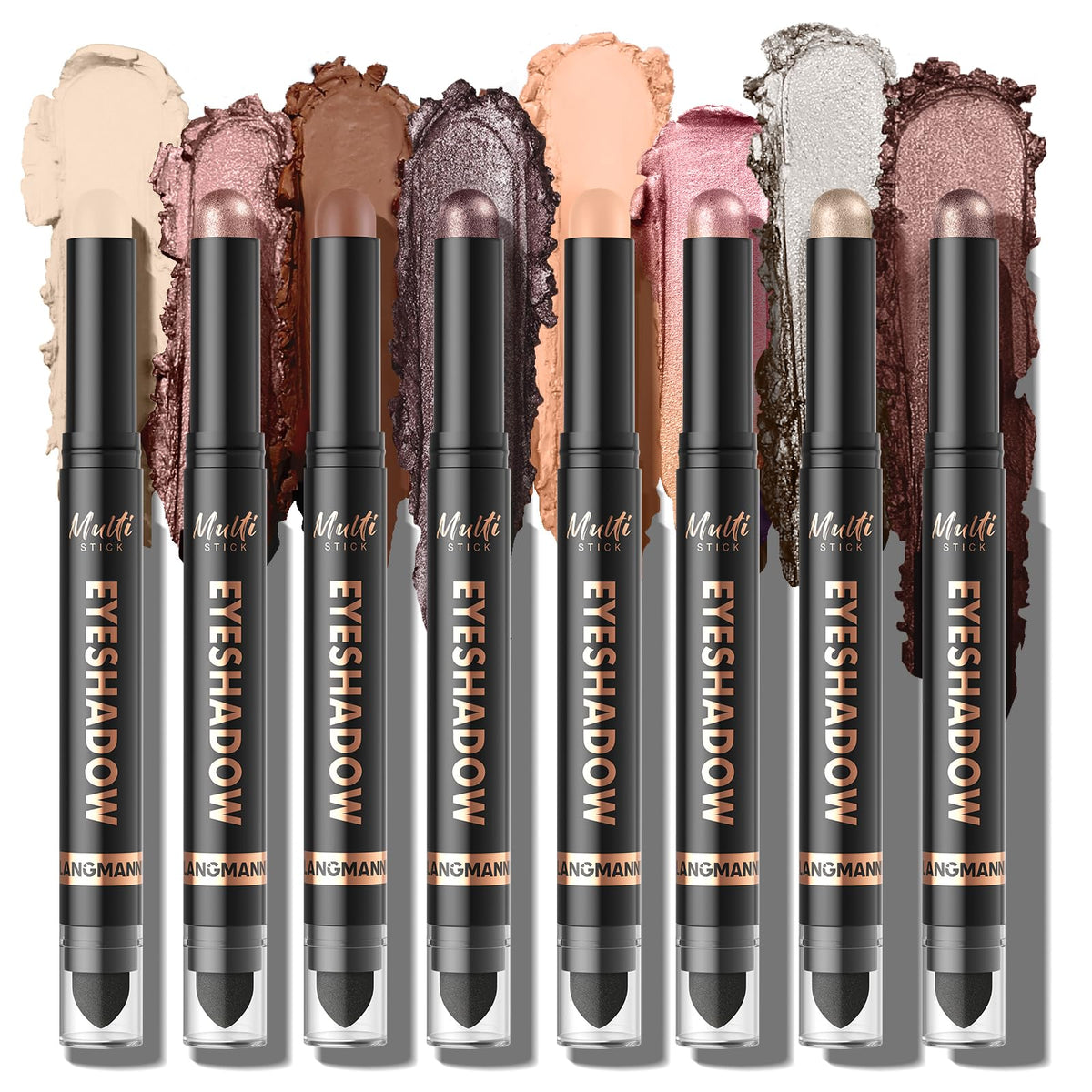 LANGMANNI 8Colors crème yeux double-face pour une couleur riche et facile à estomper.