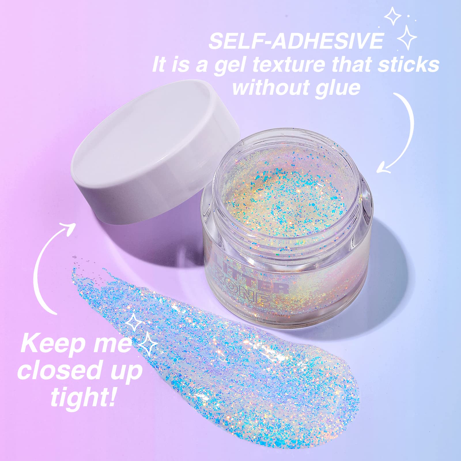 Langmanni Gel couleur Océan Doré sur visage, éclat subtil.