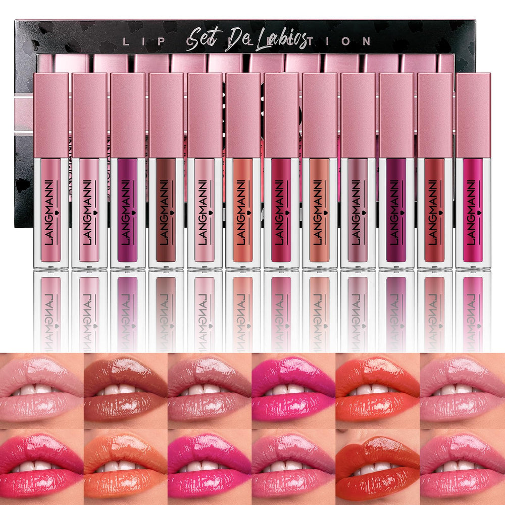 LANGMANNI gloss ensemble 12 teintes, pour varier les looks quotidiens.