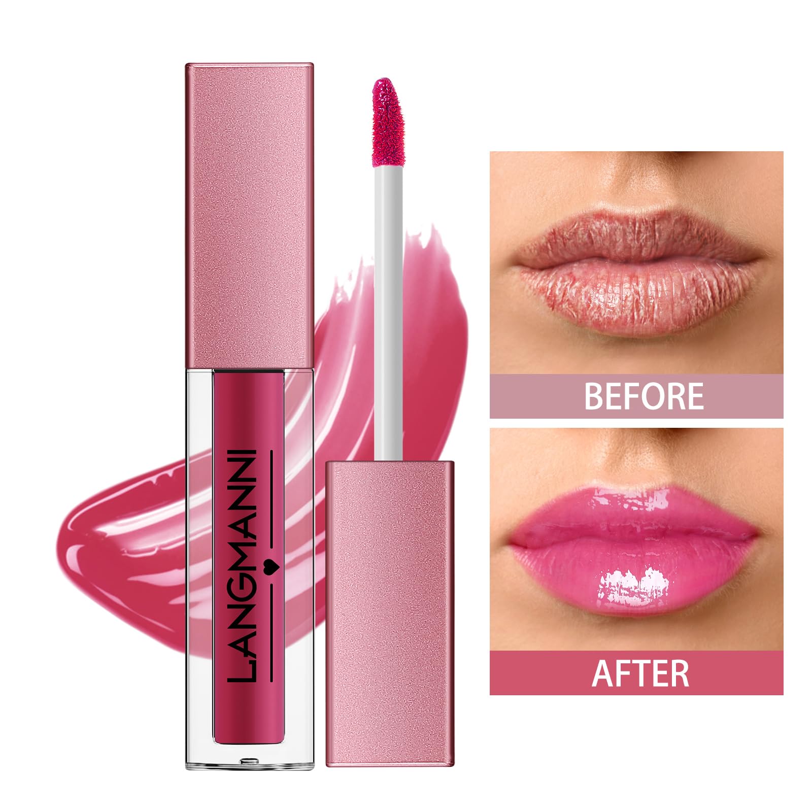 LANGMANNI gloss finition brillante, texture soyeuse pour lèvres lumineuses.