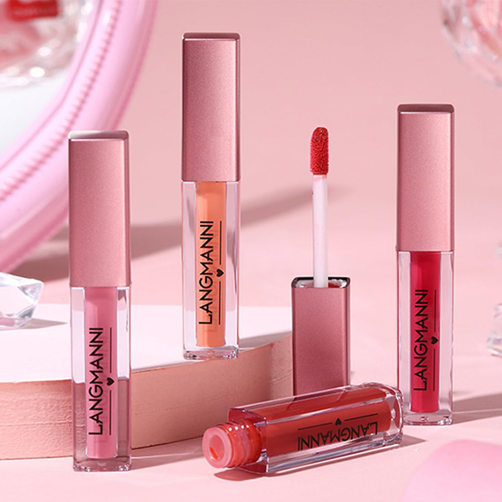 LANGMANNI gloss rose naturel, résultat discret et élégant.