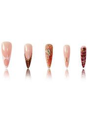 Ongles Lankensuixi neutre et bordeaux, look polyvalent et chic