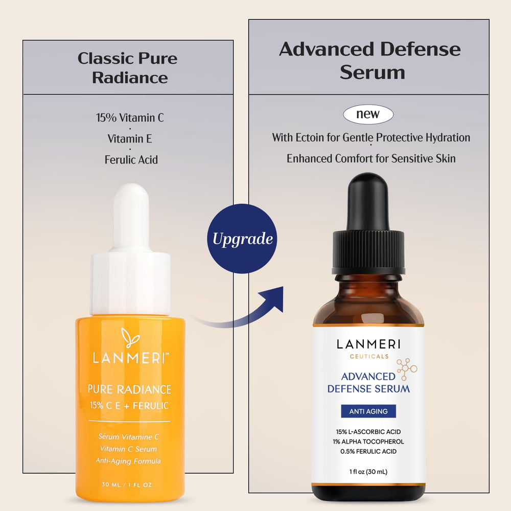 Emballage élégant du sérum Lanmeri, soin professionnel à domicile.