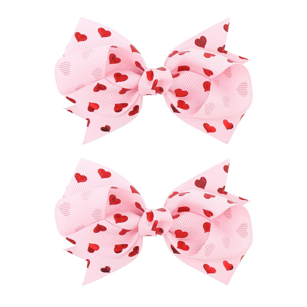 Lanmerry accessoires cheveux coeur rouge rose pour bébé, apparence élégante et polyvalente.