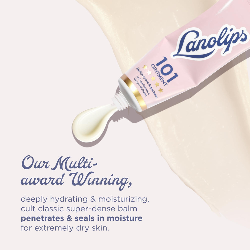 Lanolips 101 baume appliqué sur lèvres sèches pour confort rapide