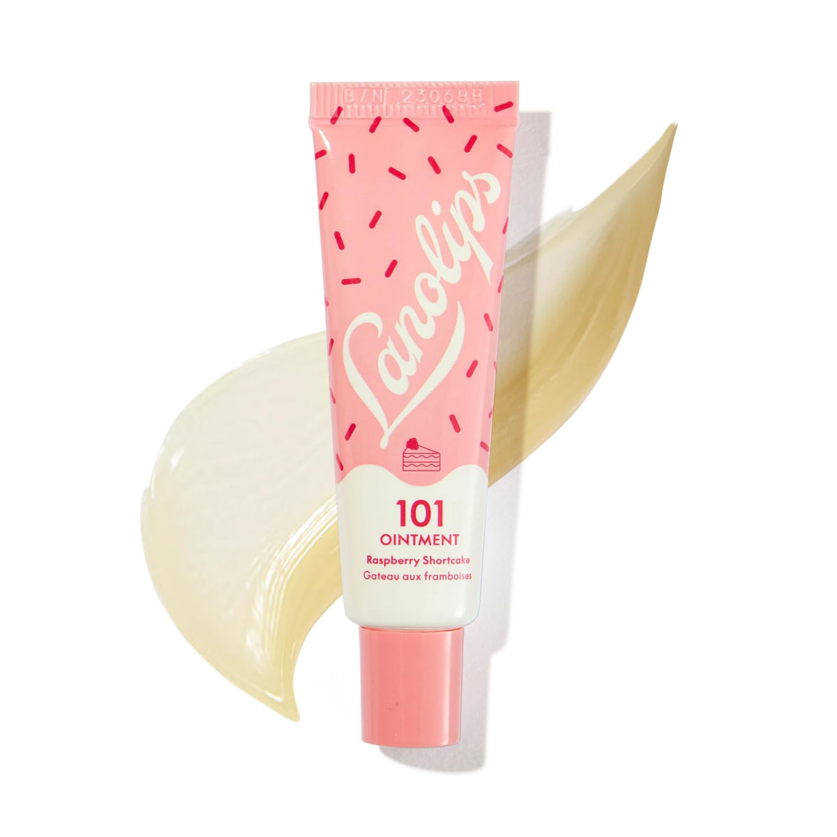 Pommade Lanolips 101 Lèvres Framboise Shortcake dans le tube, hydratation gourmande.