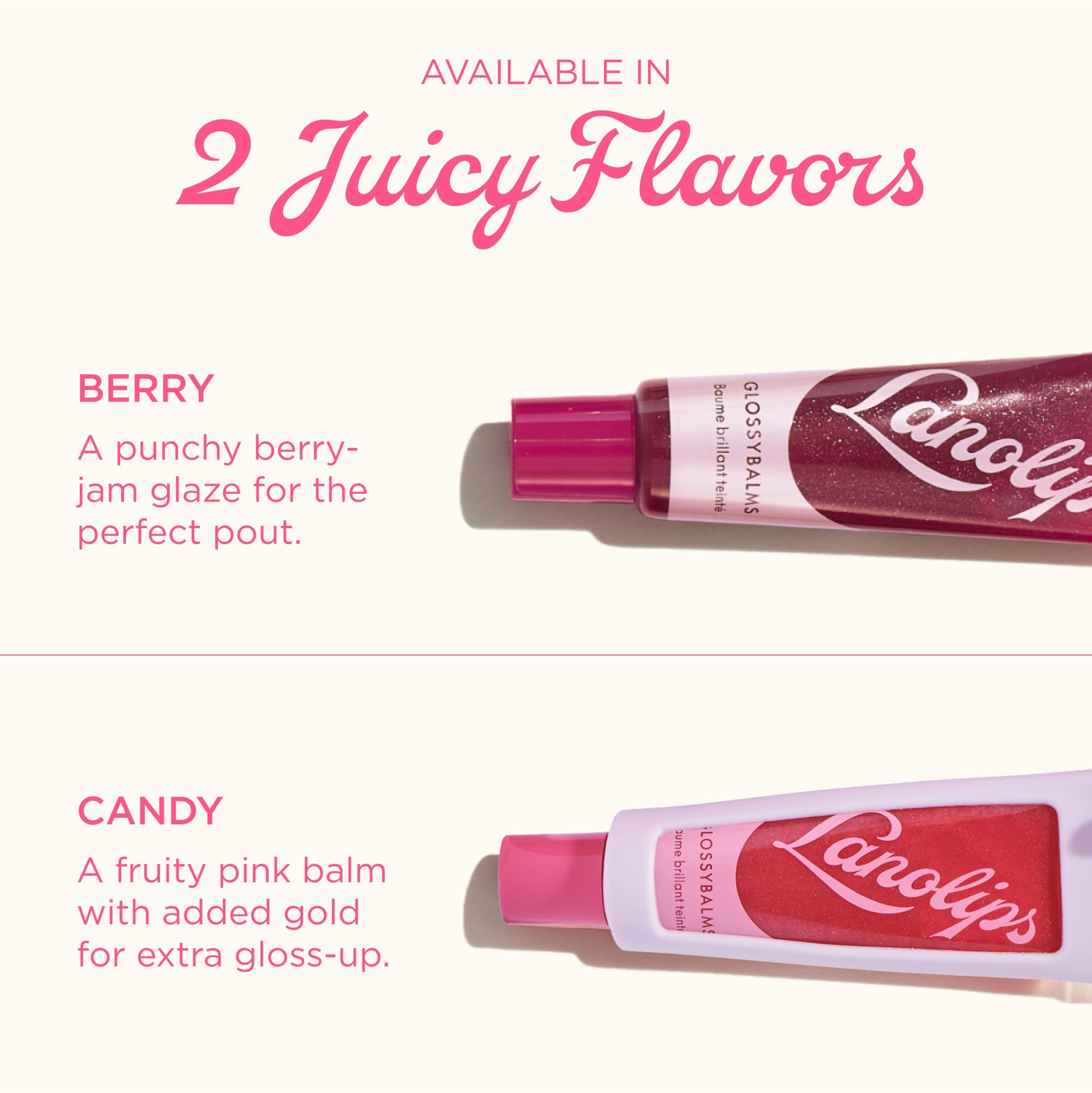 Lanolips Glossybalm Candy Bauble Berry, application rapide et durable au quotidien.