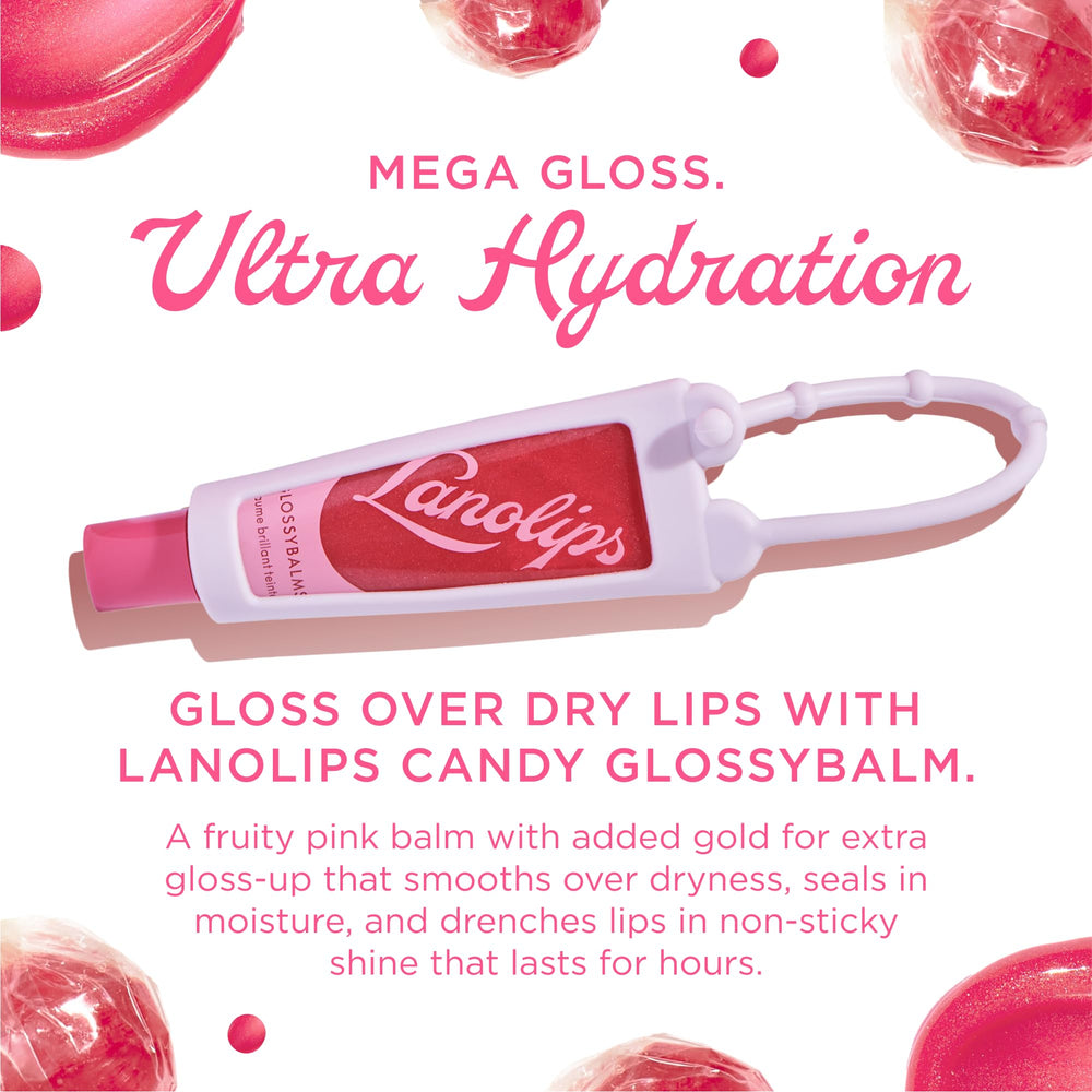 Lanolips Glossybalm Candy Bauble, brillance non collante et soin nourrissant.