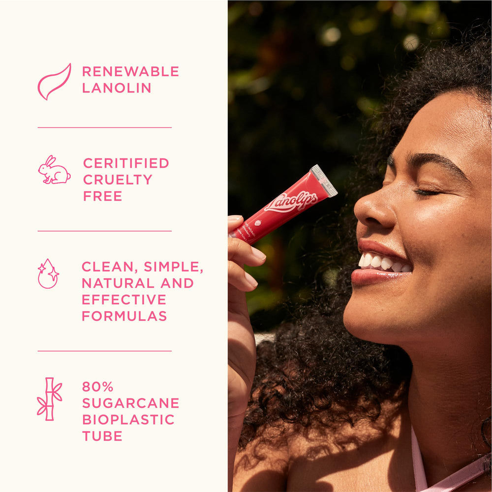 Lanolips Glossybalm Candy Bauble, tube en bioplastique canne-à-sucre.
