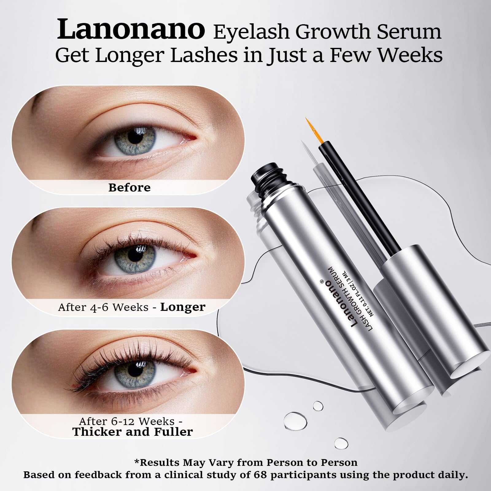 Lanonano Lash Serum applicator tip for precise lash-line application