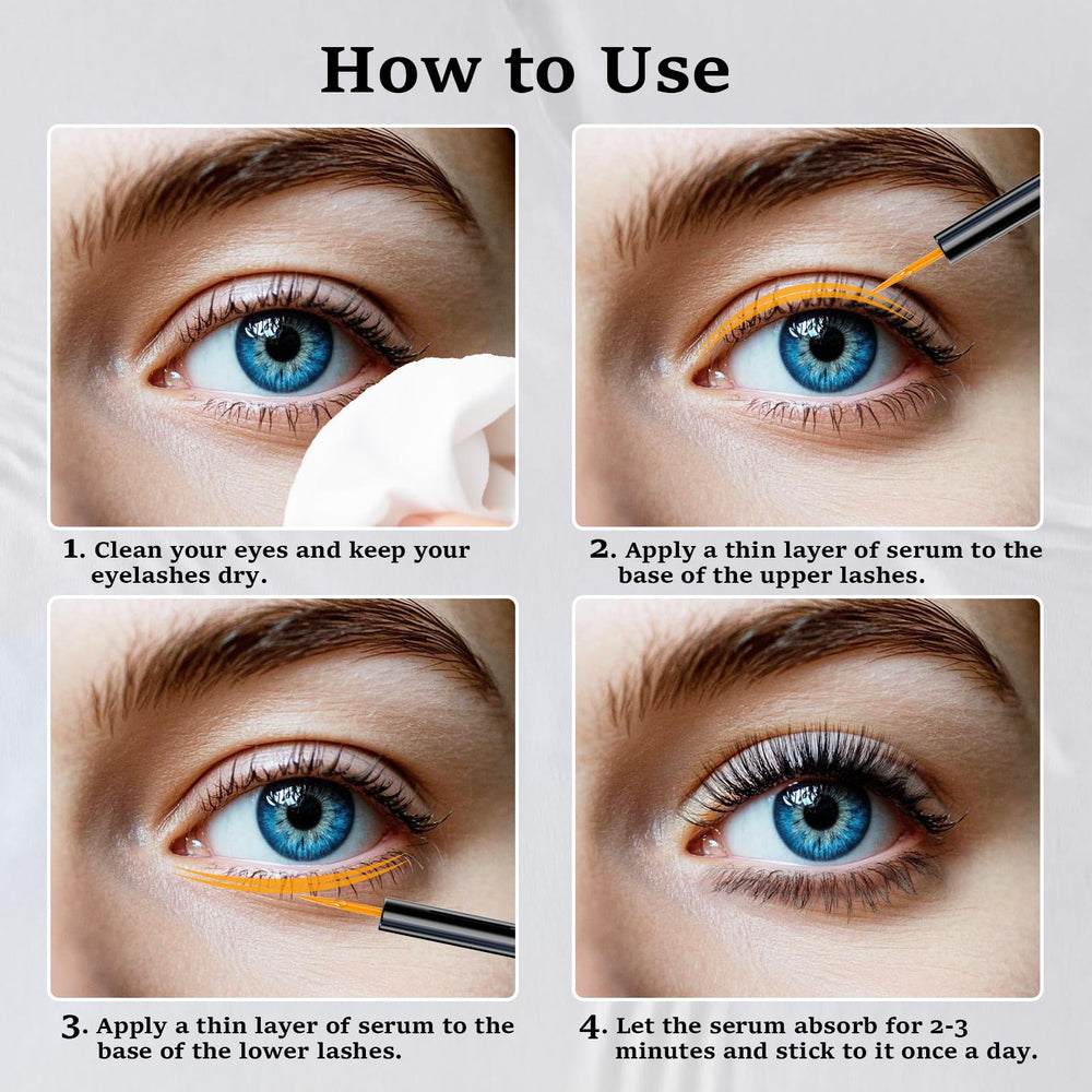 Lanonano Lash Serum eye close-up showing improved lash appearance