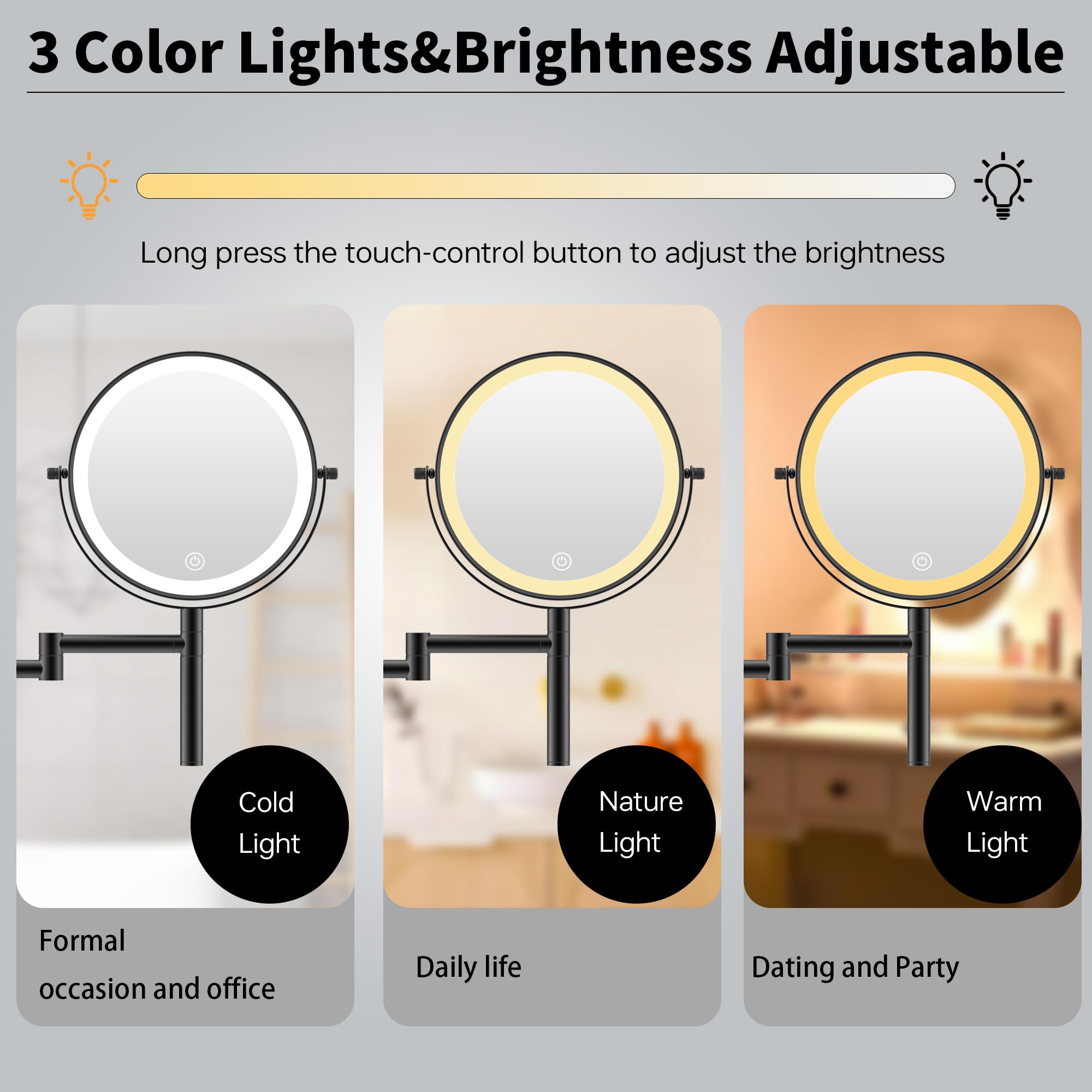 Miroir LANSI double grossissement 1X/10X pour les détails.