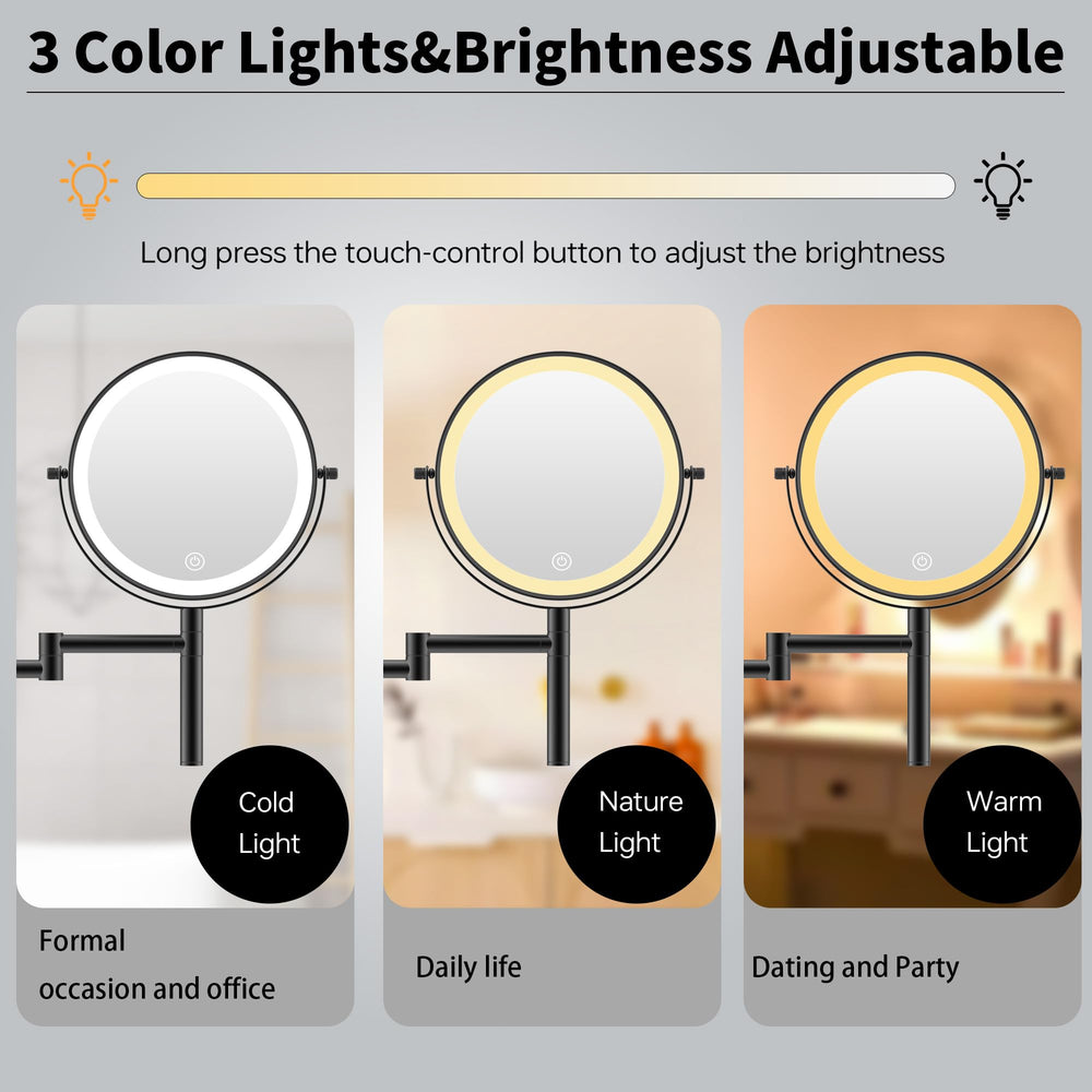 Miroir LANSI double grossissement 1X/10X pour les détails.
