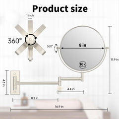 Miroir LANSI double face pour maquillage clair et rasage précis.