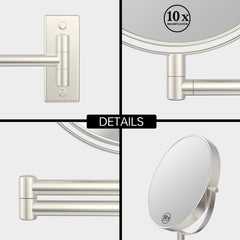 Finition nickel satin du miroir LANSI allie élégance et durabilité.