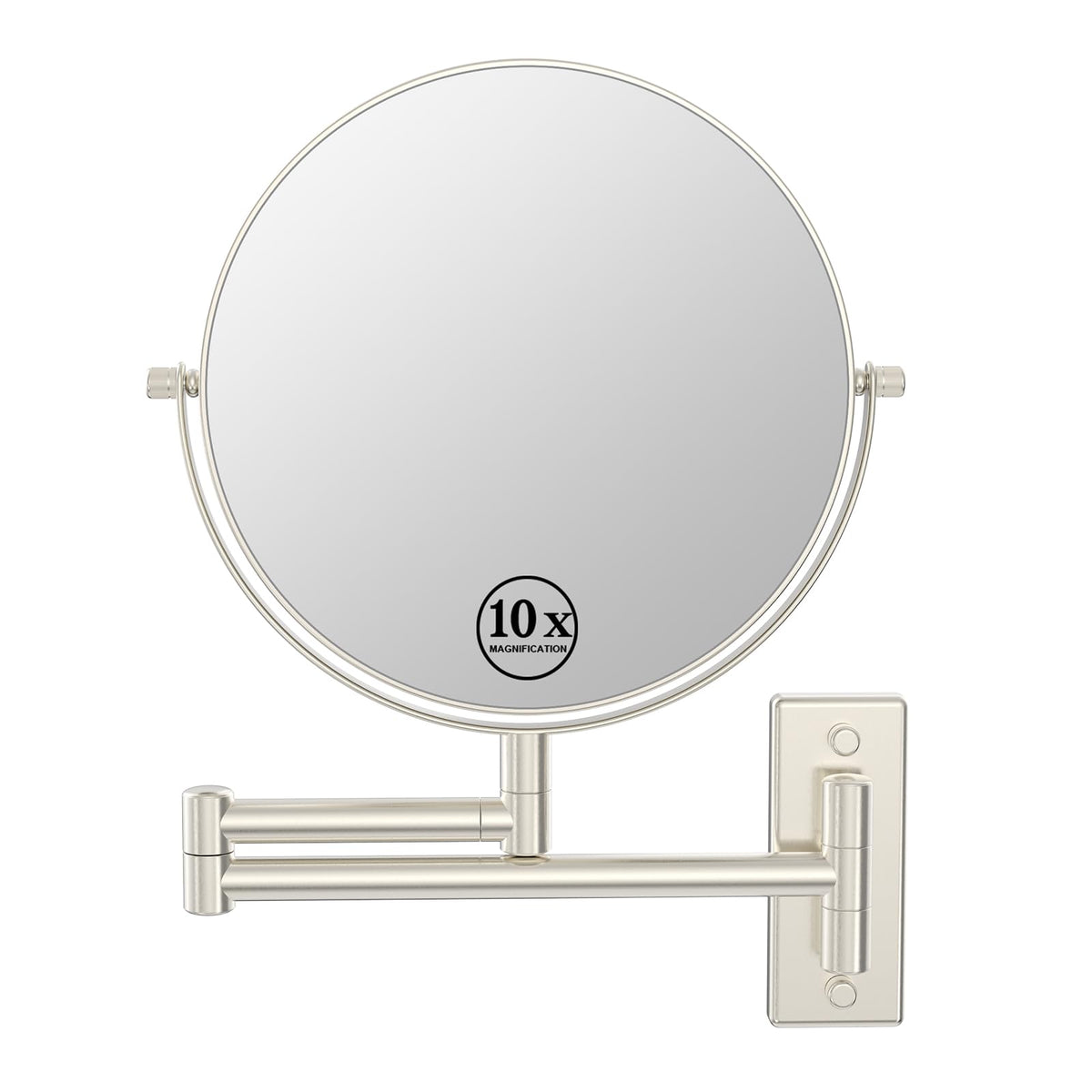 Miroir mural LANSI 8 pouces avec grossissement 10x pour maquillage précis.