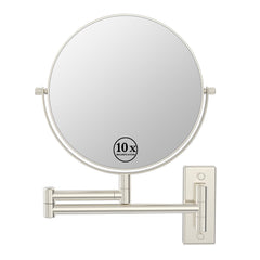 Miroir mural LANSI 8 pouces avec grossissement 10x pour maquillage précis.