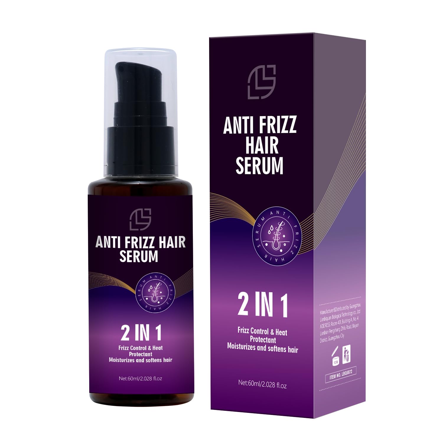 Sérum Lanthome Anti-Frizz en flacon 60 ml pour cheveux plus lisses