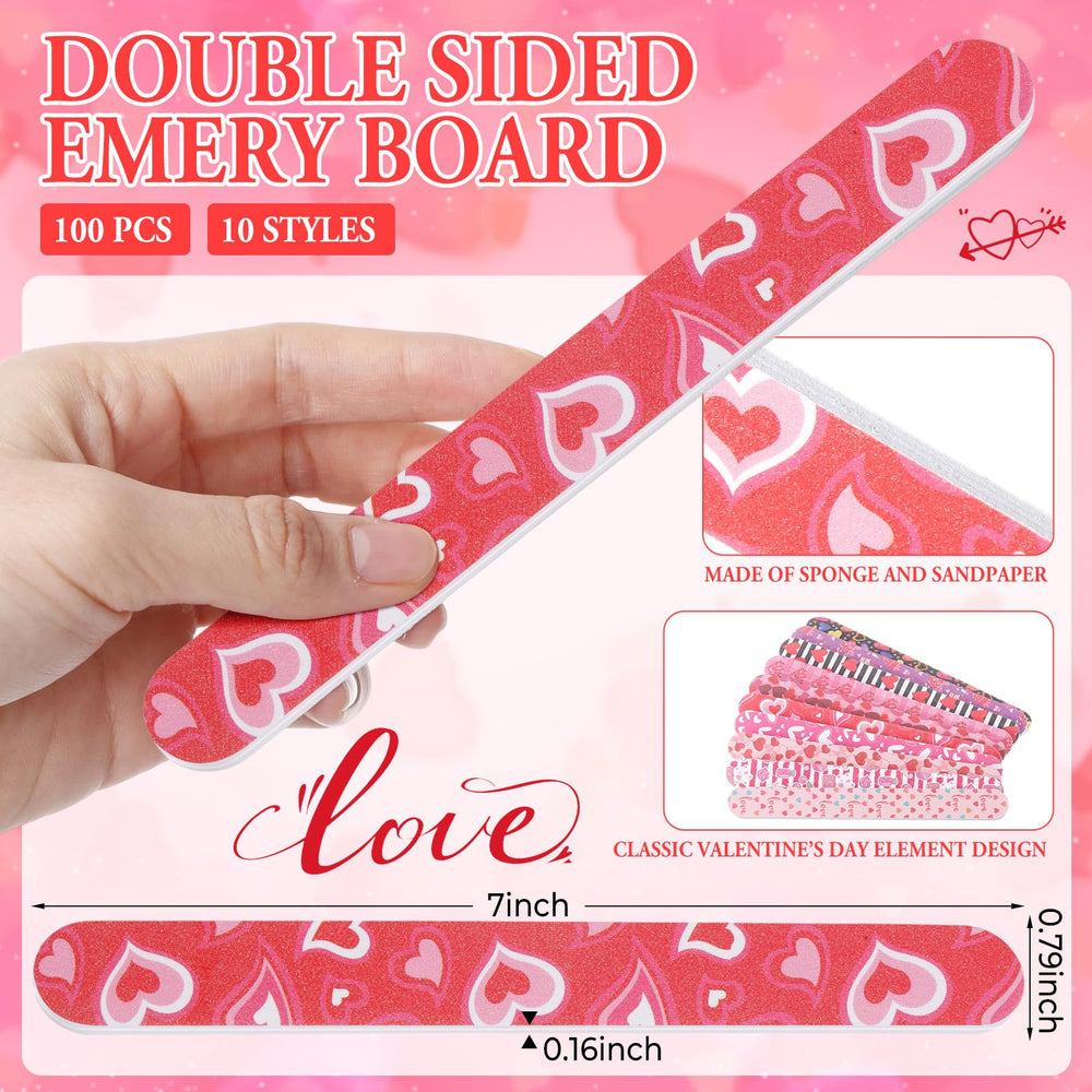Lanties ensemble 100 limes a ongles cœur – cadeau pratique et partage.