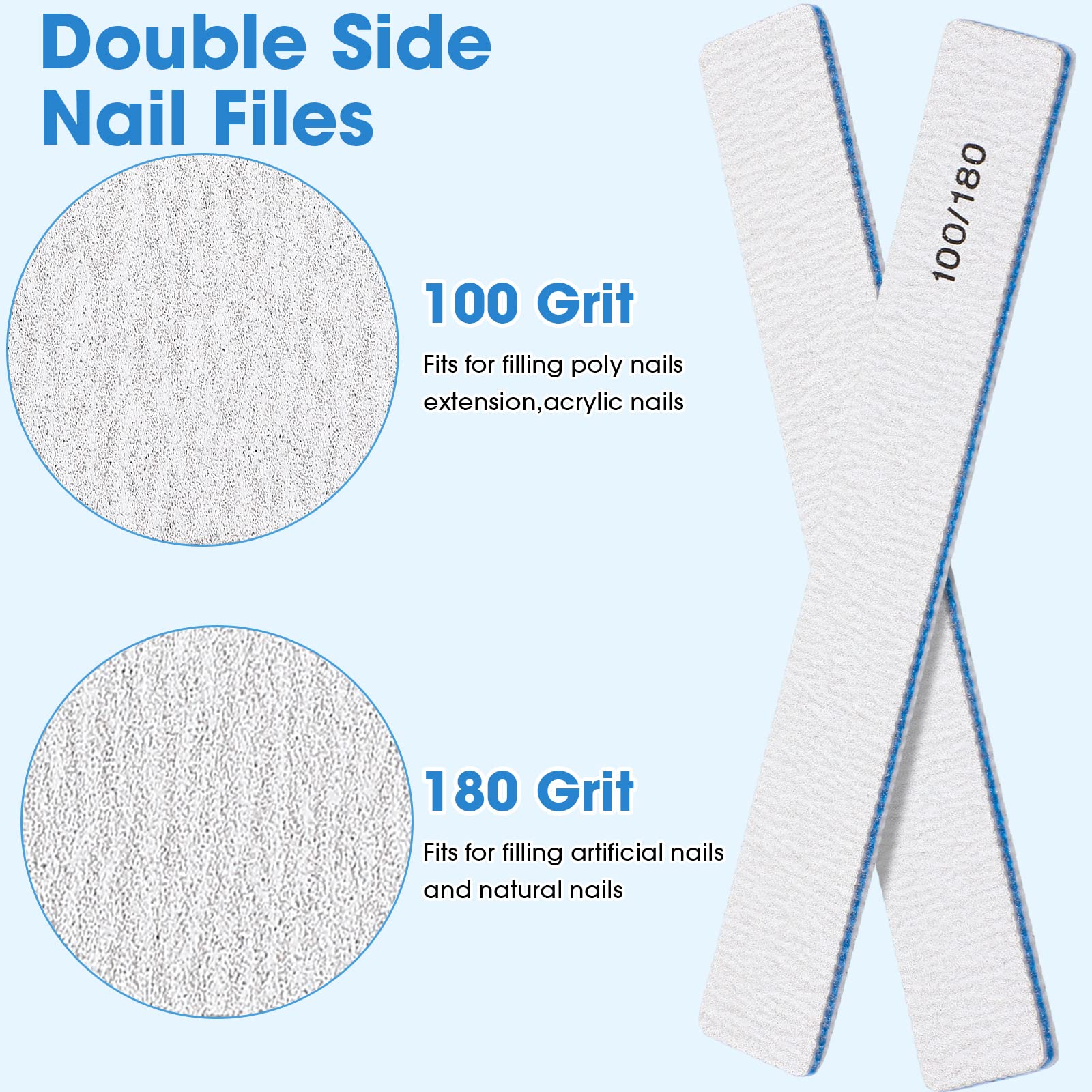 Lanties lime pour ongles rectangulaire grain 100, idéal pour faux ongles