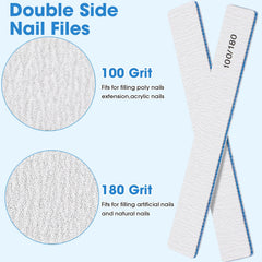 Lanties lime pour ongles rectangulaire grain 100, idéal pour faux ongles