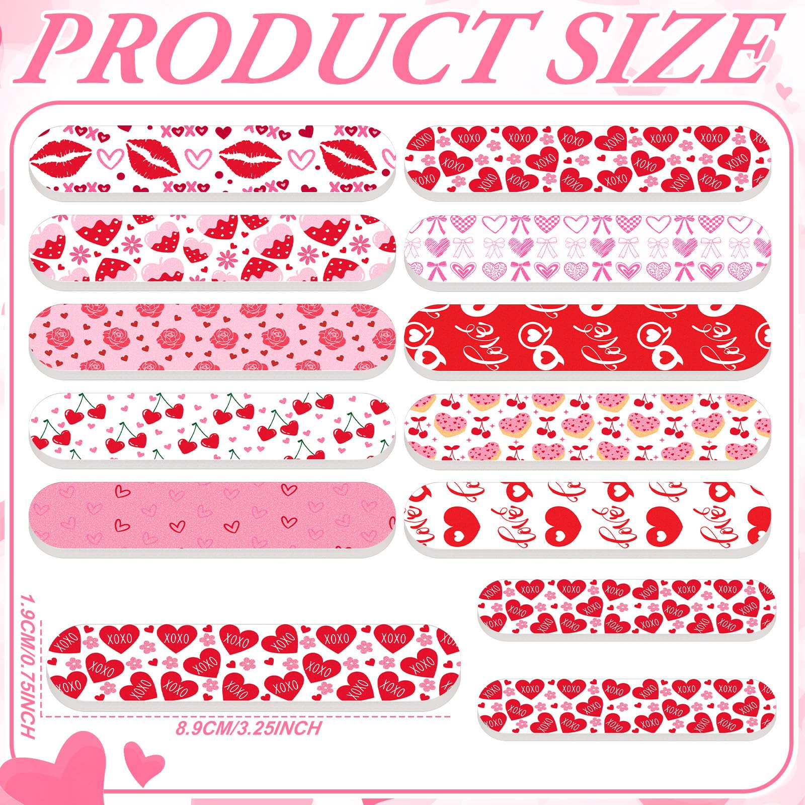 Lanties limes double-face EVA avec motifs Saint-Valentin élégants et colorés.