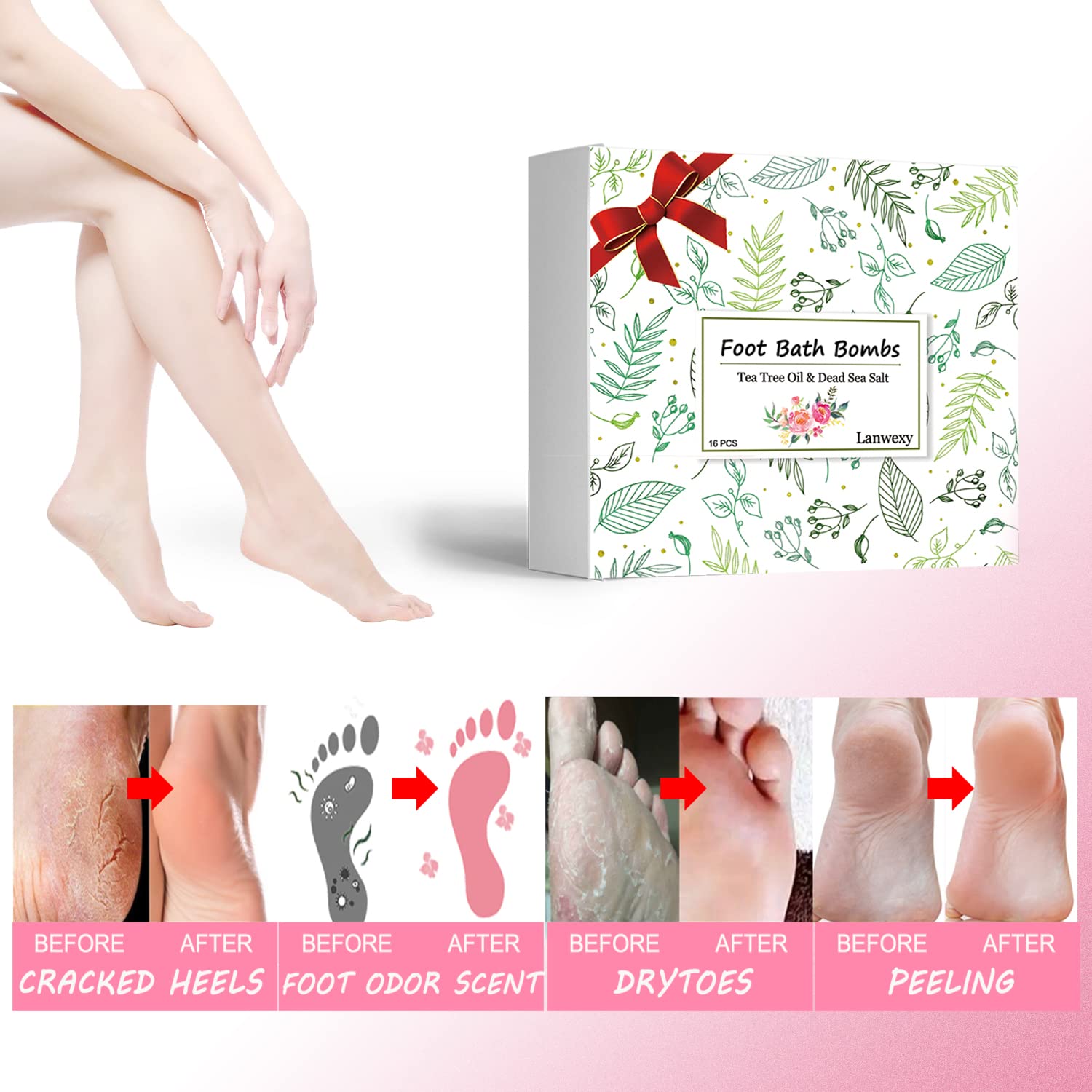 Lanwexy Bombes Bain-Pieds Bulles Colorees pour une expérience spa à domicile.