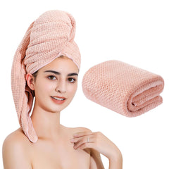 Laojbaba serviette cheveux microfibre 24x48 cm rose lotus ultra absorbante