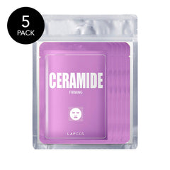 LAPCOS Ceramide Sheet Mask sachet close-up highlights moisture-boosting formula.